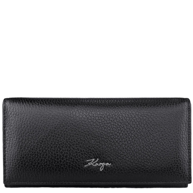Кожаный кошелек Karya из зернистой кожи KR1127-45 черного цвета