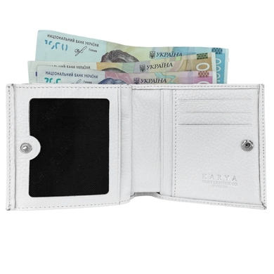 Маленький гаманець з натуральної шкіри Karya 1066-09 білого кольору
