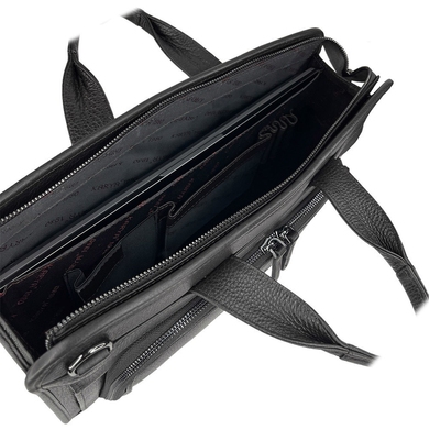 Мужской кожаный портфель Karya 0814-45 черного цвета