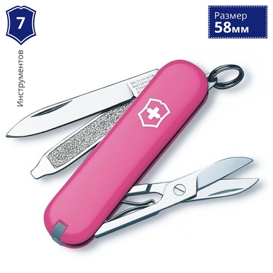 Складаний ніж-брелок мініатюрний Victorinox Classic SD 0.6223.51 (Рожевий)