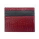 Кожаная лакированная кредитница Karya 0041-074 красного цвета, Лакированная кожа, С тиснением, Красный