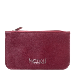 Шкіряна ключниця на блискавці Mattioli 082-20C бордового кольору