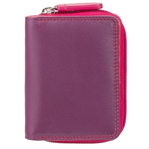 Жіночий гаманець з натуральної шкіри з RFID Visconti Rainbow Hawaii RB53 Plum Multi