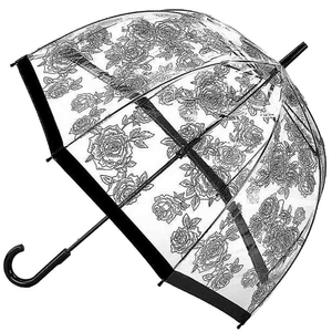 Зонт-трость женский Fulton Birdcage-2 L042 Black Rose (Черная роза)
