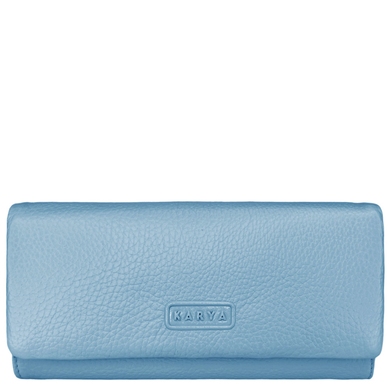 Жіночий гаманець Karya з натуральної шкіри KR1159-100 блакитного кольору