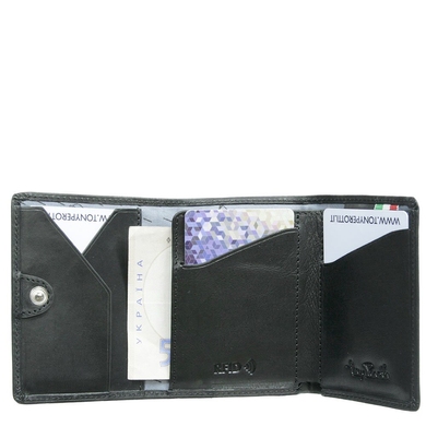 Кожаная кредитница c отделением для купюр с RFID Tony Perotti Nevada 3811 nero (черная), Натуральная кожа, Гладкая, Черный