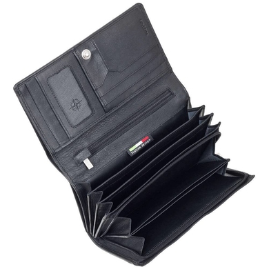 Женский кожаный кошелек на кнопке Tony Perotti Cortina 5032 nero (черный)