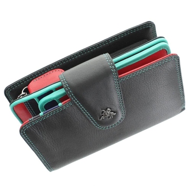 Жіночий гаманець з натуральної шкіри Visconti Spectrum Poppy SP31 Black Multi
