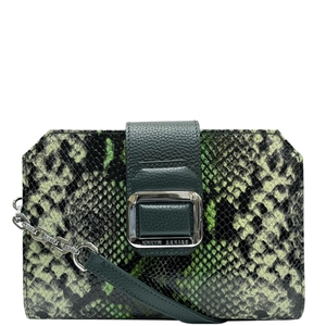 Жіноча сумка Karya з натуральної шкіри 2336-539 зеленого з чорним кольору, Зелений з чорним