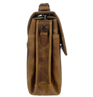 Шкіряна чоловіча сумка Karya з клапаном KR0268-32 рудого кольору