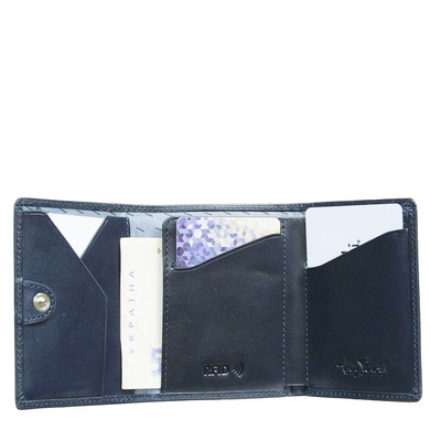 Кожаная кредитница c отделением для купюр с RFID Tony Perotti Nevada 3811 navy (синяя), Натуральная кожа, Гладкая, Синий