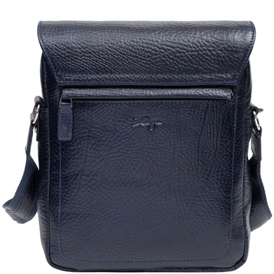 Чоловіча сумка Karya з натуральної телячої шкіри 0879-05 темно-синього кольору