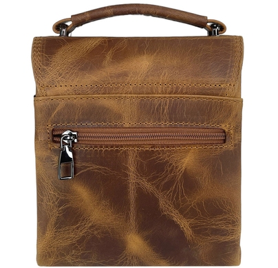 Шкіряна чоловіча сумка Karya з клапаном KR0268-32 рудого кольору