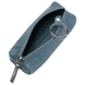 Шкіряна ключниця на блискавці Mattioli 079-20C синьо-сіра дрібнозерниста
