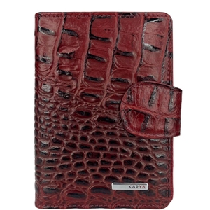 Женский кошелек из натуральной кожи с лаком Karya 2015-545-1 бордового с черным цвета