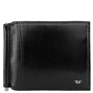 Кожаный зажим для денег Tergan с карманами для карт TG1399 черного цвета, Черный