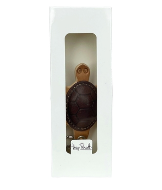 Брелок "Черепаха" Tony Perotti из натуральной кожи TP-127 коричневая с бежевым, Коричневый с бежевым