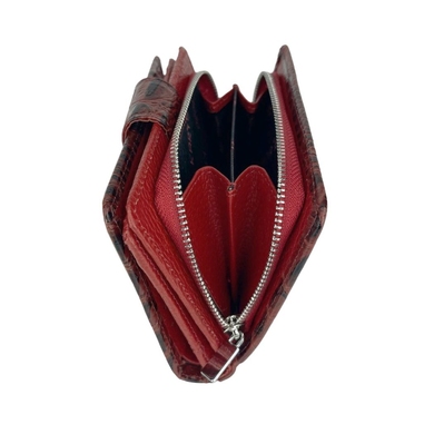 Жіночий гаманець з натуральної шкіри з лаком Karya 2015-545-1 бордового з чорним кольором