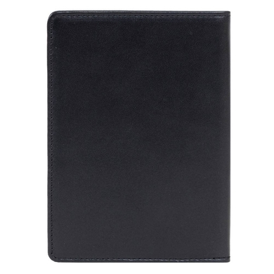 Шкіряна обкладинка на паспорт Karya 093-1 чорного кольору, Чорний