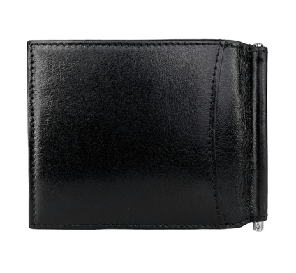 Кожаный зажим для денег Tergan с карманами для карт TG1399 черного цвета, Черный