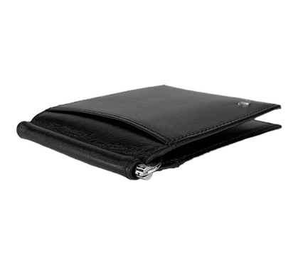 Шкіряний затискач для грошей Tergan з кишенями для карт TG1399 чорного кольору, Чорний