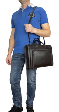 Мужской кожаный портфель Karya 0814-39 коричневый