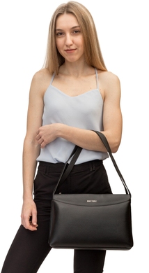 Жіноча сумка Mattioli 066-21C з натуральної італійської шкіри чорного кольору, Чорний