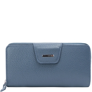 Кожаный кошелек Karya на два отдела KR1186-093 голубого цвета