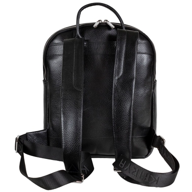 Жіночий рюкзак Karya з натуральної телячої шкіри 6004-45 чорного кольору, Чорний, Зерниста