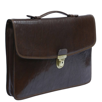 Мужской портфель из натуральной кожи Tony Perotti italico 8091 коричневый