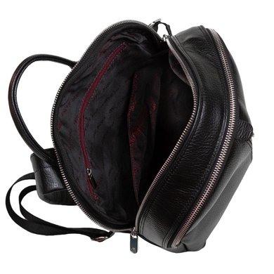 Жіночий рюкзак Karya з натуральної телячої шкіри 6004-45 чорного кольору, Чорний, Зерниста