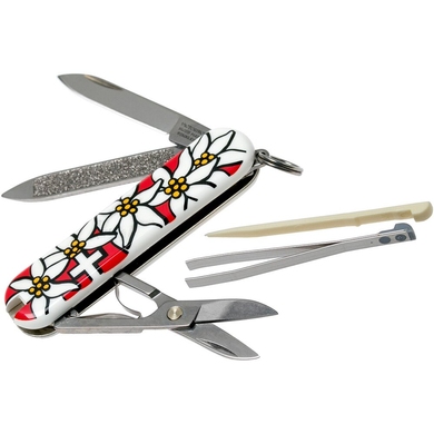 Складной нож-брелок миниатюрный Victorinox Classic Edelweiss 0.6203.840 (Белый)
