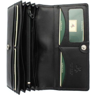 Женский кошелек из натуральной кожи с RFID Visconti Heritage Buckingham HT35 Black