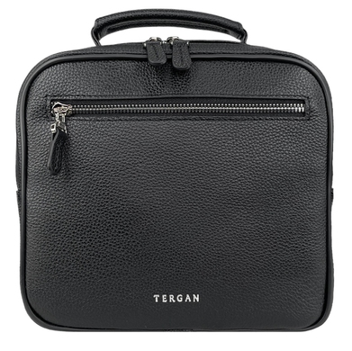 Чоловіча шкіряна сумка Tergan на один відділ TG2958 чорного кольору