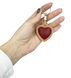 Брелок "Серце" Tony Perotti з натуральної шкіри TP-143 червоний з бежевим, Червоний з бежевим