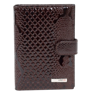 Кожаная обложка на автодокументы и паспорт Karya 443-015 темно-коричневая, Темно-коричневый