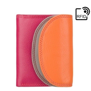 Жіночий гаманець з натуральної шкіри з RFID Visconti Rainbow Zanzibar RB126 Orange Multi