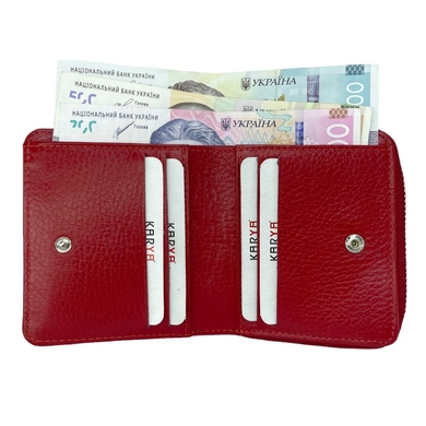 Малий гаманець з натуральної шкіри Karya 2012-507-1 темно-малиновий