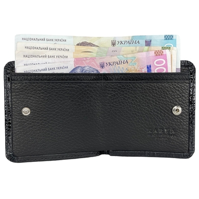 Малий гаманець Karya з натуральної шкіри 1106-502-1 чорного кольору