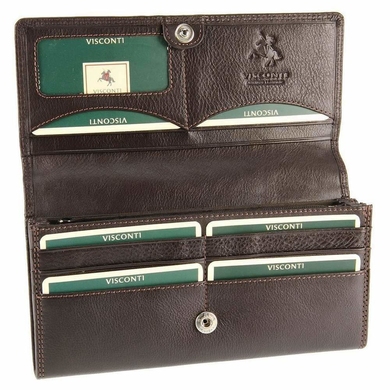 Женский кошелек из натуральной кожи с RFID Visconti Heritage Buckingham HT35 Chocolate