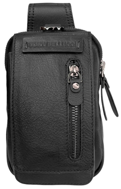Шкіряна сумка Tony Bellucci з петелькою на ремінь TB5254-1 чорного кольору, Чорний
