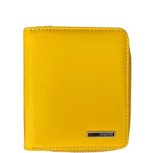 Невеликий гаманець з натуральної шкіри Karya 2012-56/1 яскраво-жовтого кольору