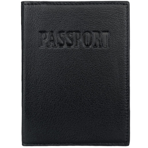 Шкіряна обкладинка на паспорт Eminsa із гладкої шкіри ES1-1523-18-1 чорна, Чорний