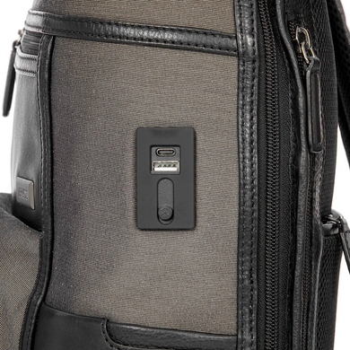 Рюкзак з нейлону та натуральної шкіри з відділенням для ноутбуку 15" BRIC'S Monza BR207703 сірий