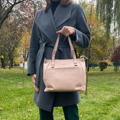 Женская сумка Karya из натуральной кожи 2283-027 пудрового цвета, Пудровый