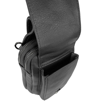 Шкіряна сумка Tony Bellucci з петелькою на ремінь TB5254-1 чорного кольору, Чорний