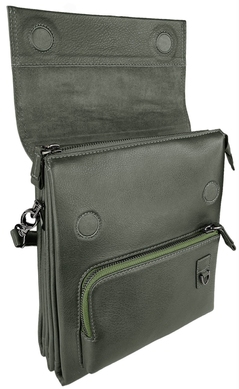 Мужская сумка Karya под клапаном KR0274-552 зеленого цвета