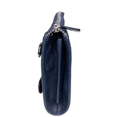 Чоловічий портмоне на блискавці Karya з натуральної шкіри 0707-44 синього кольору, Синій