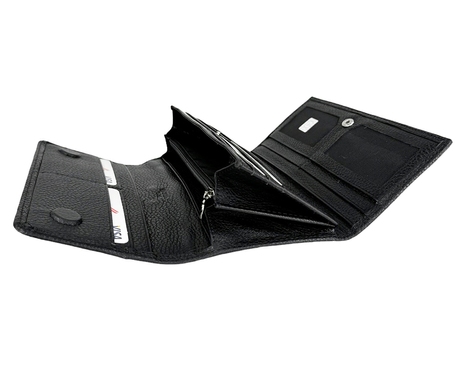 Кожаный кошелек Eminsa на магнитах ES2188-18-1 черного цвета