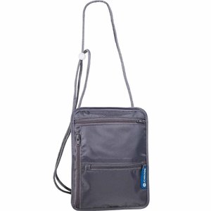 Дорожный текстильный кошелек на шею Carlton Travel Accessories NCKPCHGRY серый